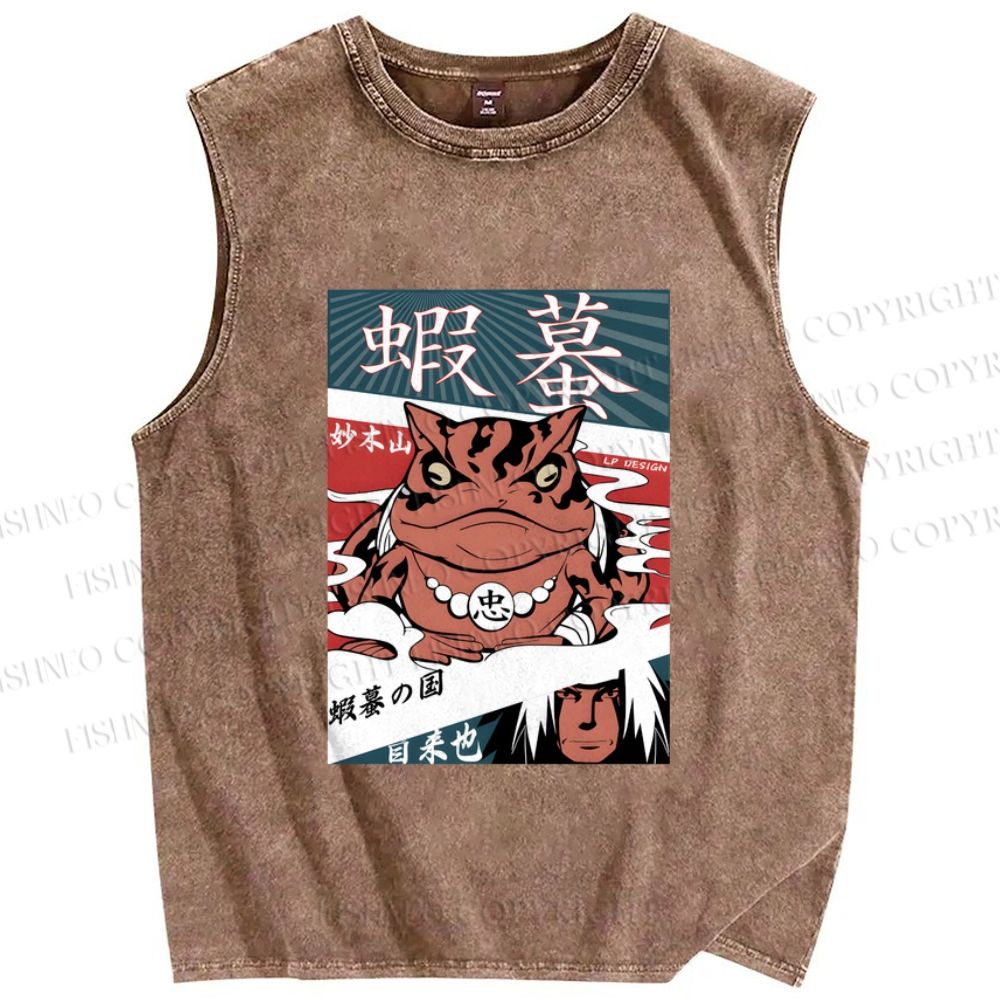 Unisex Gamabunta Printed Washed Tank Top