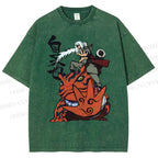 Unisex Jiraiya Gamabunta Printed Washed Tee
