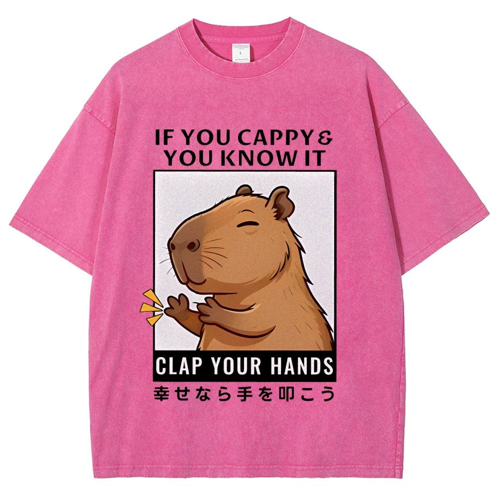 Capybara Vintage Wash Japanese Design T-Shirt