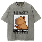 Capybara Vintage Wash Japanese Design T-Shirt