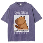 Capybara Vintage Wash Japanese Design T-Shirt