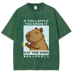 Capybara Vintage Wash Japanese Design T-Shirt