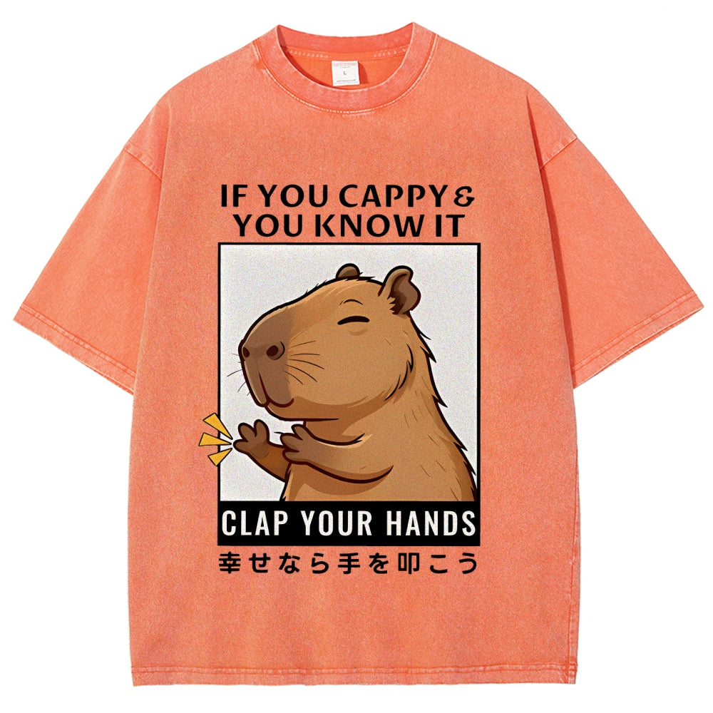 Capybara Vintage Wash Japanese Design T-Shirt