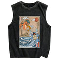 Japanese Ukiyo-e style anime painting Vintage Distressed Washed Tank Top