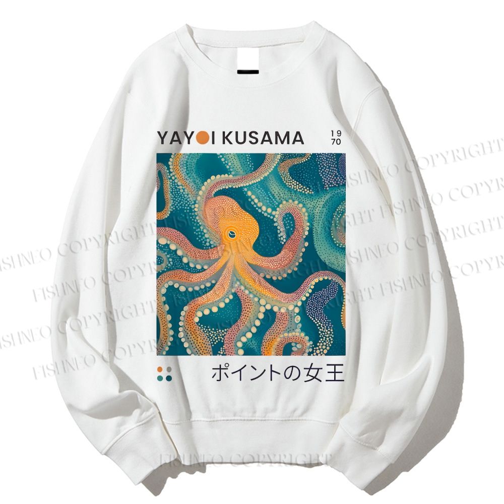 Unisex Yayoi Kusama Octopus Printed Sweatshirt