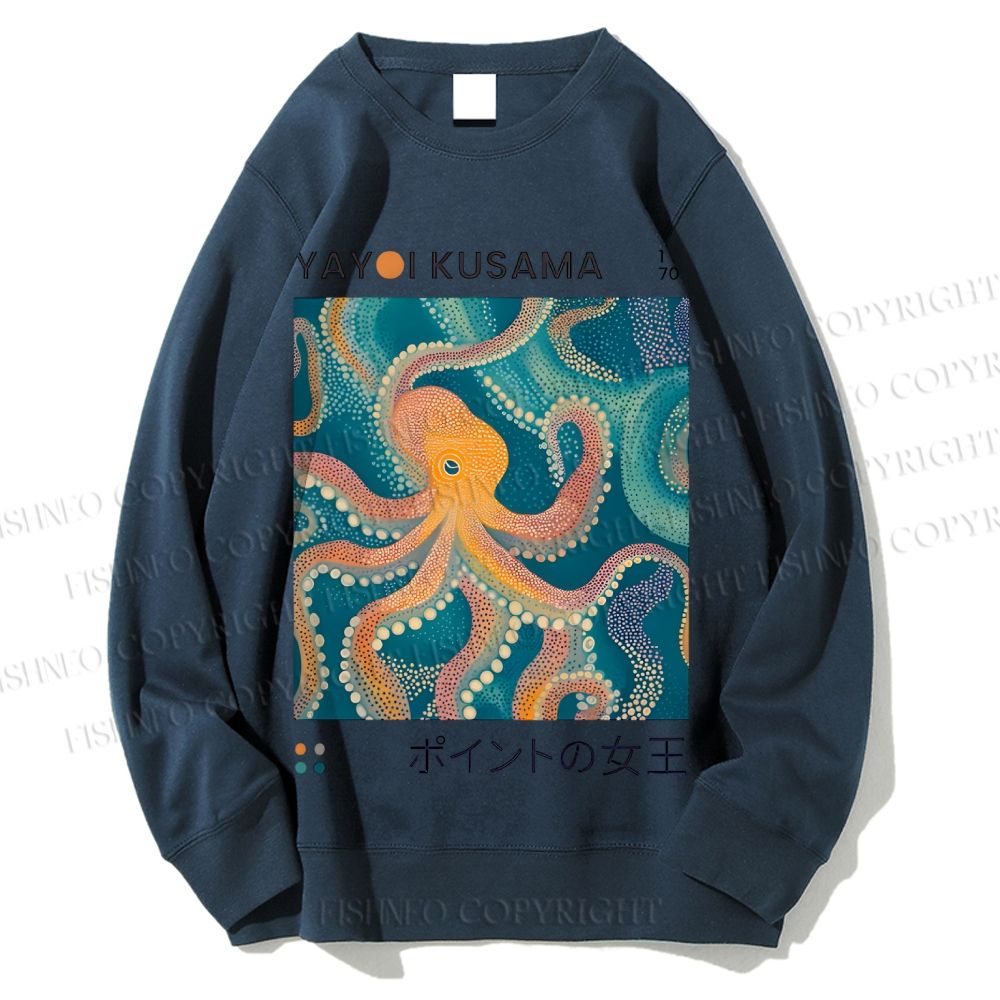 Unisex Yayoi Kusama Octopus Printed Sweatshirt