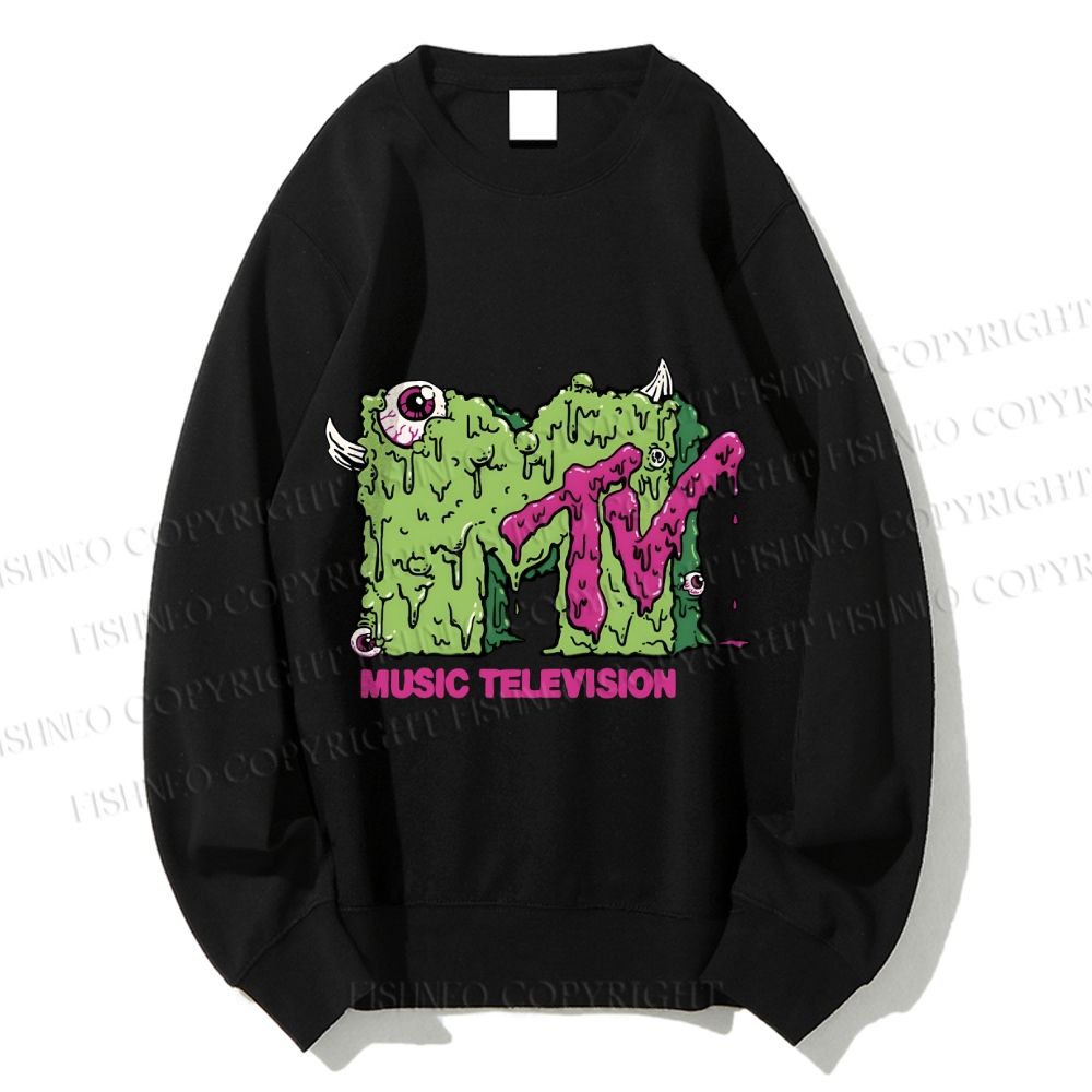 Unisex MUSIC TELEVISION Monster Printed Sweatshirt