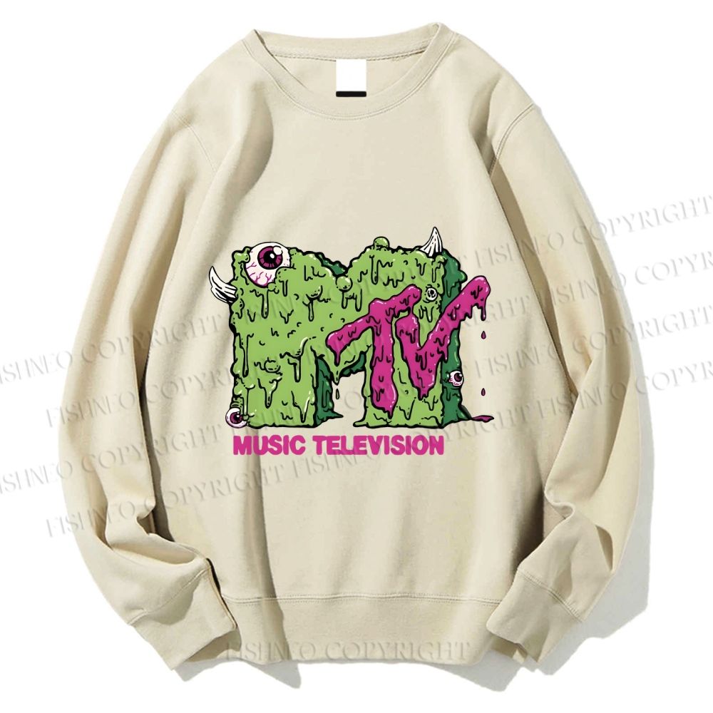 Unisex MUSIC TELEVISION Monster Printed Sweatshirt