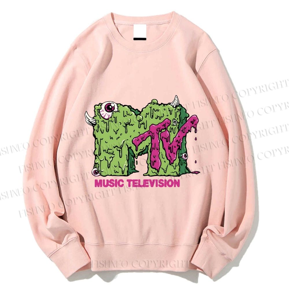 Unisex MUSIC TELEVISION Monster Printed Sweatshirt