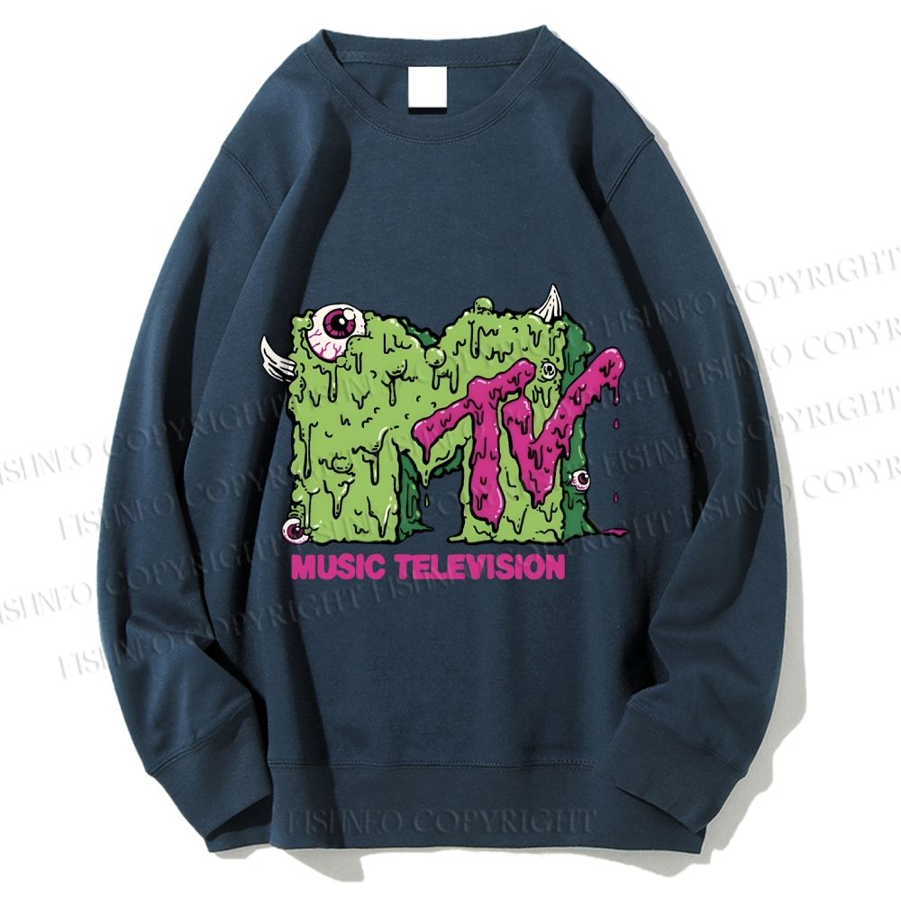 Unisex MUSIC TELEVISION Monster Printed Sweatshirt