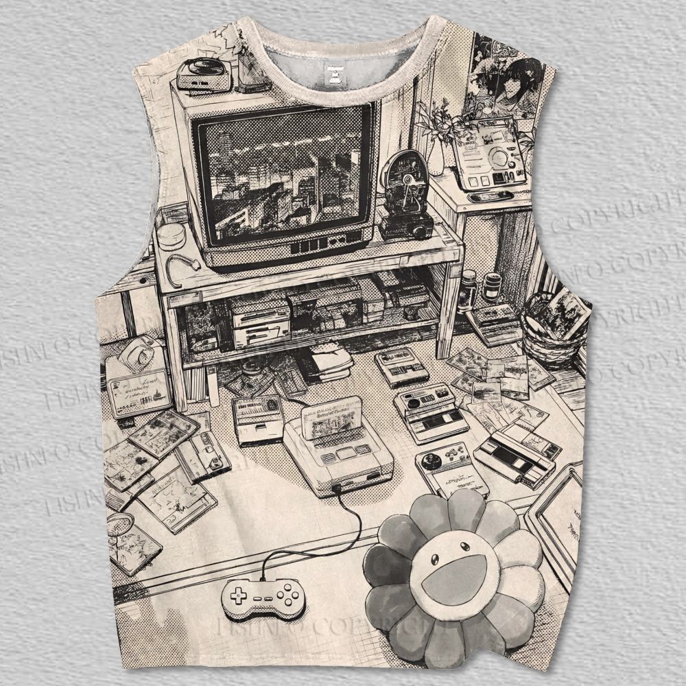 Unisex Video Game Room Printed Tank Top