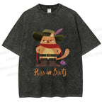Unisex Cowboy Cat Pussy in Booty Printed Washed Tee