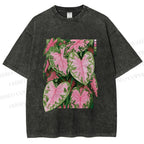 Unisex Caladium Printed Washed Tee