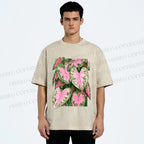 Unisex Caladium Printed Washed Tee