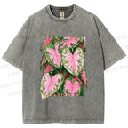 Unisex Caladium Printed Washed Tee
