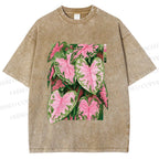 Unisex Caladium Printed Washed Tee