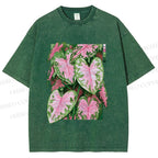 Unisex Caladium Printed Washed Tee