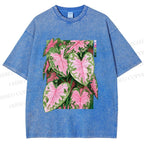 Unisex Caladium Printed Washed Tee