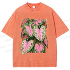 Unisex Caladium Printed Washed Tee