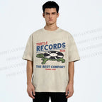 Unisex Turtle Records Printed Washed Tee