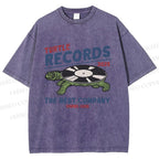 Unisex Turtle Records Printed Washed Tee