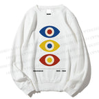 Unisex Bauhaus Geometric Eyes Printed Sweatshirt
