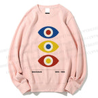 Unisex Bauhaus Geometric Eyes Printed Sweatshirt