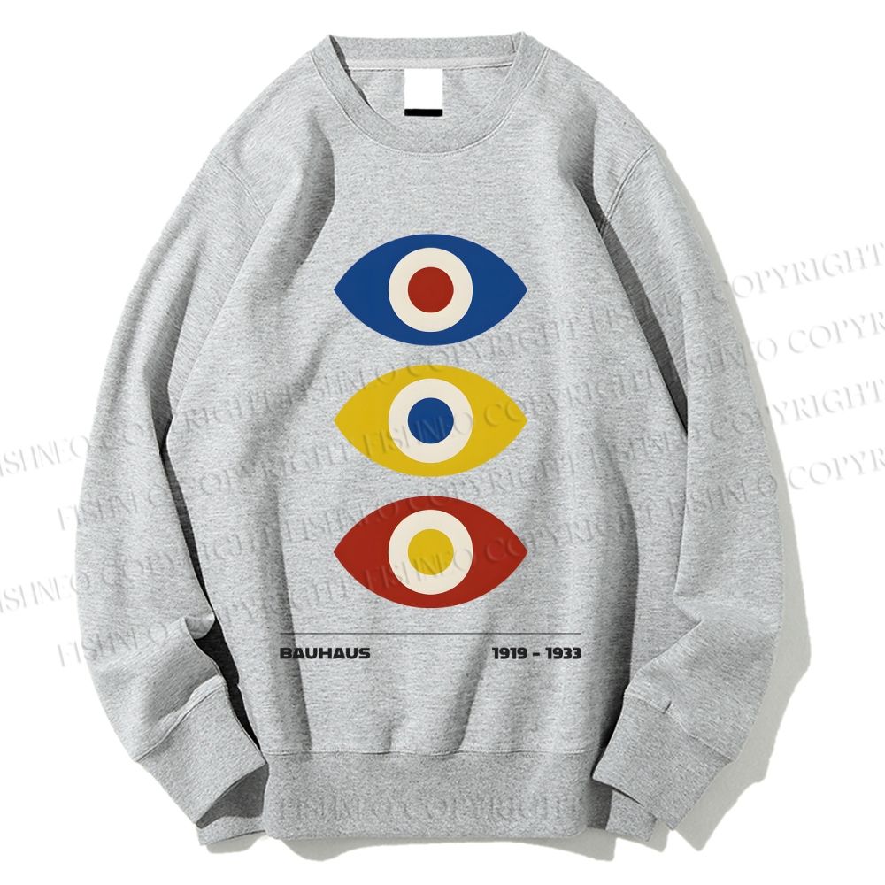 Unisex Bauhaus Geometric Eyes Printed Sweatshirt