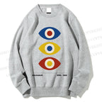 Unisex Bauhaus Geometric Eyes Printed Sweatshirt