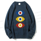Unisex Bauhaus Geometric Eyes Printed Sweatshirt