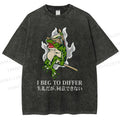 Unisex Frog Pet I Beg To Differ Printed Washed Tee
