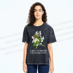 Unisex Frog Pet I Beg To Differ Printed Washed Tee