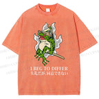 Unisex Frog Pet I Beg To Differ Printed Washed Tee