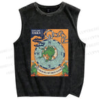 Unisex A Frog In A Well Printed Washed Tank Top