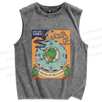 Unisex A Frog In A Well Printed Washed Tank Top