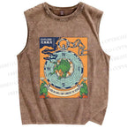 Unisex A Frog In A Well Printed Washed Tank Top