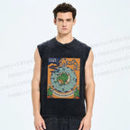 Unisex A Frog In A Well Printed Washed Tank Top