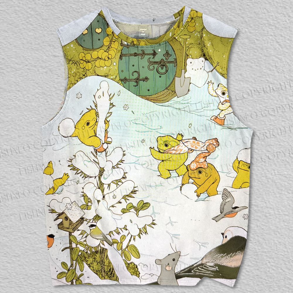 Unisex Snow Frog Printed Tank Top