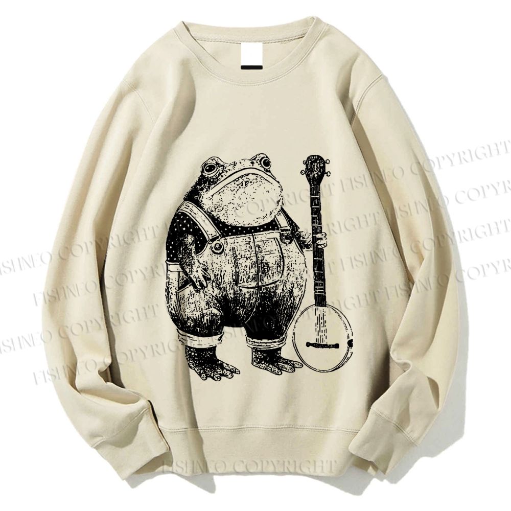 Unisex Vintage Frog Printed Sweatshirt