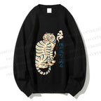 Unisex Japanese Tiger Smoking Printed Sweatshirt