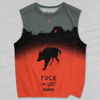 Unisex Lonely Wolf Lost Again Printed Tank Top