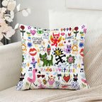 Cartoon Art Cat Printed Throw Pillow