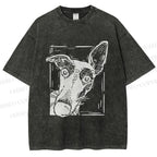 Unisex Big Dog Printed Washed Tee