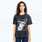 Unisex Big Dog Printed Washed Tee