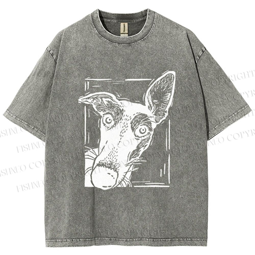 Unisex Big Dog Printed Washed Tee