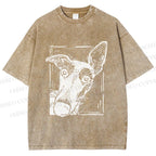 Unisex Big Dog Printed Washed Tee