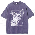 Unisex Big Dog Printed Washed Tee