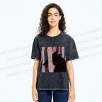 Unisex Wolf Hiding in Wood Printed Washed Tee