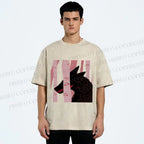 Unisex Wolf Hiding in Wood Printed Washed Tee