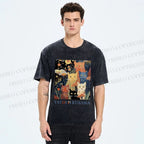 Unisex Yayoi Kusama Cats Printed Washed Tee